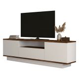 Mobile TV noce e bianco 160x30x45h cm 3 ante - Fortunata