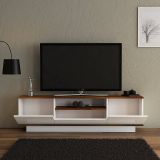 Mobile TV noce e bianco 160x30x45h cm 3 ante - Fortunata