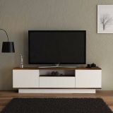 Mobile TV noce e bianco 160x30x45h cm 3 ante - Fortunata