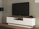Mobile TV noce e bianco 160x30x45h cm 3 ante - Fortunata