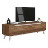 Mobile TV noce e bianco 180x35x48h cm 3 ante - Apatite