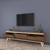 Mobile TV noce e bianco 180x35x48h cm 3 ante - Apatite