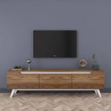 Mobile TV noce e bianco 180x35x48h cm 3 ante - Apatite