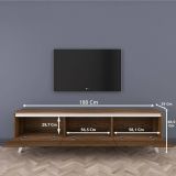 Mobile TV noce e bianco 180x35x48h cm 3 ante - Apatite