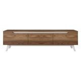 Mobile TV noce e bianco 180x35x48h cm 3 ante - Apatite
