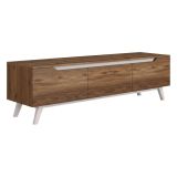 Mobile TV noce e bianco 180x35x48h cm 3 ante - Apatite