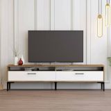 Mobile TV noce e bianco 47x35x180h cm modulabile - Angiari