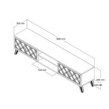 Mobile TV noce e blu 180x35x44h cm 2 ante - Albonese