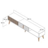 Mobile TV noce e crema 180x35x40h cm 2 ante - Gordon