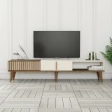 Mobile TV noce e crema 180x35x40h cm 2 ante - Gordon