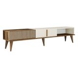 Mobile TV noce e crema 180x35x40h cm 2 ante - Gordon