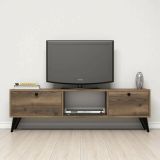Mobile TV noce e nero 138x29x42h cm 2 ante - Bloem
