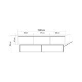 Mobile TV noce e nero 140x40x50h cm 2 ante e 3 cassetti - Iginia