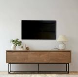 Mobile TV noce e nero 140x40x50h cm 2 ante e 3 cassetti - Iginia
