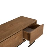 Mobile TV noce e nero 140x40x50h cm 2 ante e 3 cassetti - Iginia