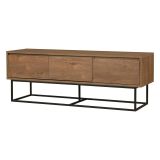 Mobile TV noce e nero 140x40x50h cm 2 ante e 3 cassetti - Iginia