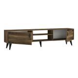 Mobile TV noce e nero 180x29x49h cm 2 ante - Sicilia
