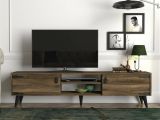 Mobile TV noce e nero 180x29x49h cm 2 ante - Sicilia