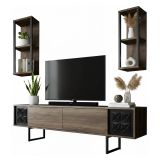 Mobile TV noce e nero 180x30x48h cm modulabile - Axa