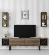 Mobile TV noce e nero 180x30x48h cm modulabile - Axa