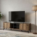 Mobile TV noce e nero 180x34x52h cm 2 ante - Paine