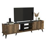 Mobile TV noce e nero 180x34x52h cm 2 ante - Paine