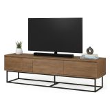 Mobile TV noce e nero 180x40x50h cm in legno - Iginia