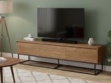 Mobile TV noce e nero 180x40x50h cm in legno - Iginia