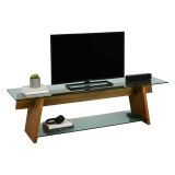 Mobile TV noce e verde 158x40x45h cm in legno - Amorosi