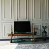 Mobile TV noce e verde 158x40x45h cm in legno - Amorosi