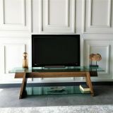 Mobile TV noce e verde 158x40x45h cm in legno - Amorosi
