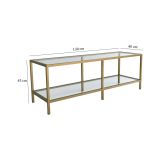 Mobile TV oro 130x40x45h cm in metallo - Donata
