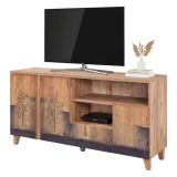 Mobile TV quercia 160x45x76h cm 3 ante e 1 cassetto - Bucarest