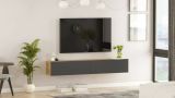 Mobile TV quercia e antracite 180x31x29h cm 2 ante - Pavone