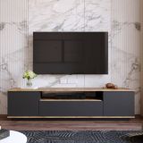 Mobile TV quercia e antracite 180x44x44h cm 2 ante - Asellina