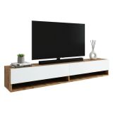 Mobile TV quercia e bianco 180x31x29h cm 2 ante - Compasso