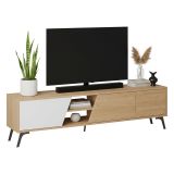 Mobile TV quercia e bianco 180x35x48h cm 2 ante - Male
