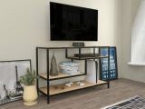 Mobile TV quercia e nero 120x39x75h cm in legno - Ivette