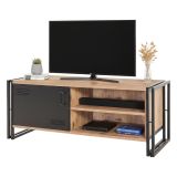 Mobile TV quercia e nero 130x45x50h cm in legno - Cyprien