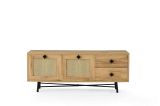 Mobile TV quercia e nero 140x40x60h cm 2 ante e 2 cassetti - Apollinare