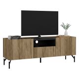 Mobile TV quercia e nero 147x41x54h cm 2 ante e 1 cassetto - Duchi