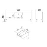 Mobile TV quercia e nero 147x41x54h cm 2 ante e 1 cassetto - Duchi
