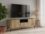 Mobile TV quercia e nero 147x41x54h cm 2 ante e 1 cassetto - Duchi