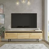 Mobile TV quercia e nero 160x35x45h cm 3 ante - Titli