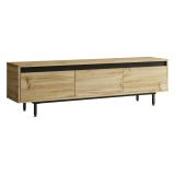 Mobile TV quercia e nero 160x35x45h cm 3 ante - Titli