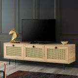 Mobile TV quercia e nero 180x40x60h cm 3 ante - Assemini