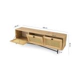 Mobile TV quercia e nero 180x40x60h cm 3 ante - Assemini