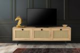 Mobile TV quercia e nero 180x40x60h cm 3 ante - Assemini
