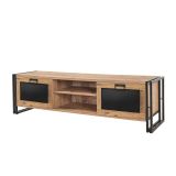 Mobile TV quercia e nero 180x45x50h cm 2 ante - Luban