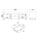 Mobile TV rovere e bianco 181x51x61h cm 2 ante e 1 cassetto - Agathis